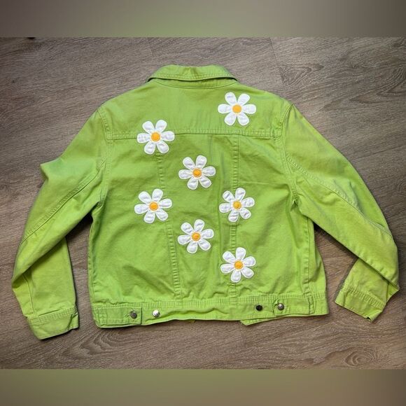 LIGHTHOUSE APPAREL | Vintage Daisy Lime Green Jacket Size Medium - Picture 2 of 8